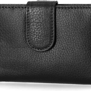 Leather Wallet Womens Small Credit Card Organizer Coin Purse Snap Closure
